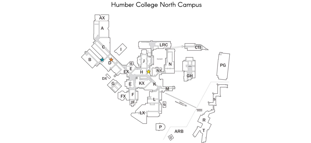 Humber North Campus Map Pop-Up Spaces | Humber Galleries