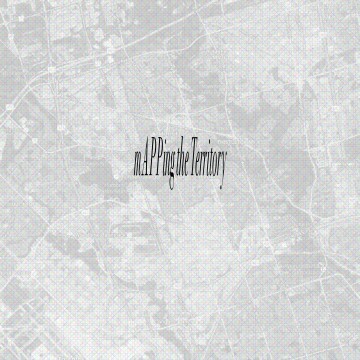 mAPPing the Territory black text over transparent map of Rexdale and a red and green grid.