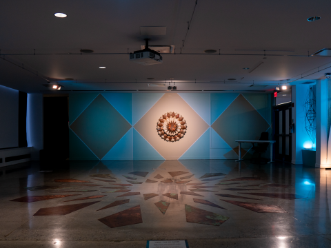 Copper Floor Mandala, Wall Mural and Kinetic Sculpture ("Josh")