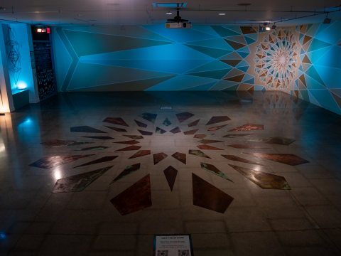 Mandala Wall Mural and Copper Floor Mandala